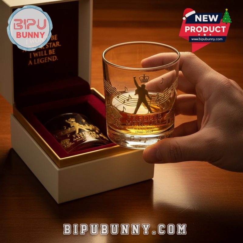 Freddie Mercury 80th Anniversary Commemorative Whiskey Glass