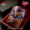 A premium Pokémon glass featuring Gengar, Pikachu, and Lucario sits in a red velvet gift box with engraved text and lightning details!