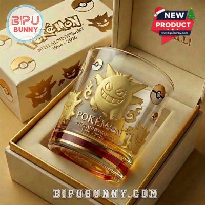 Gengar Pokemon 30th Anniversary Whiskey Glass