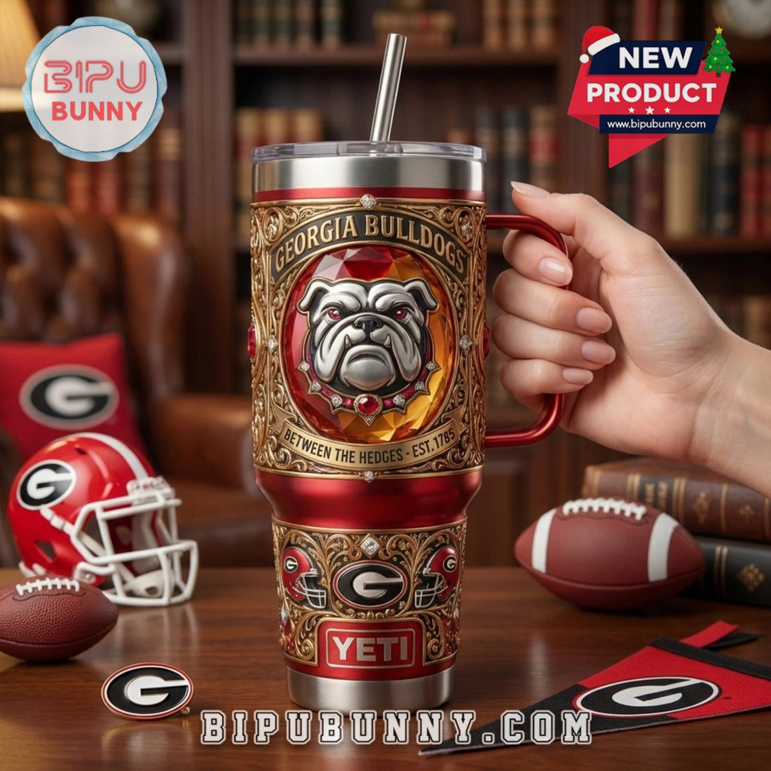Georgia Bulldogs 40oz Tumbler With Handle Georgia Bulldogs 40oz Tumbler With Handle