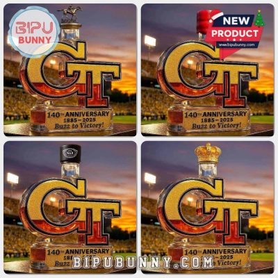 Georgia Tech Yellow Jackets 140th Anniversary Whiskey Bottle