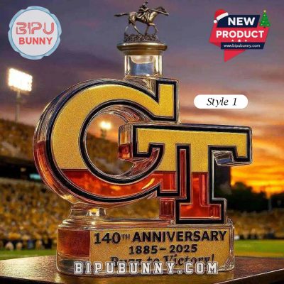 Georgia Tech Yellow Jackets 140th Anniversary Whiskey Bottle