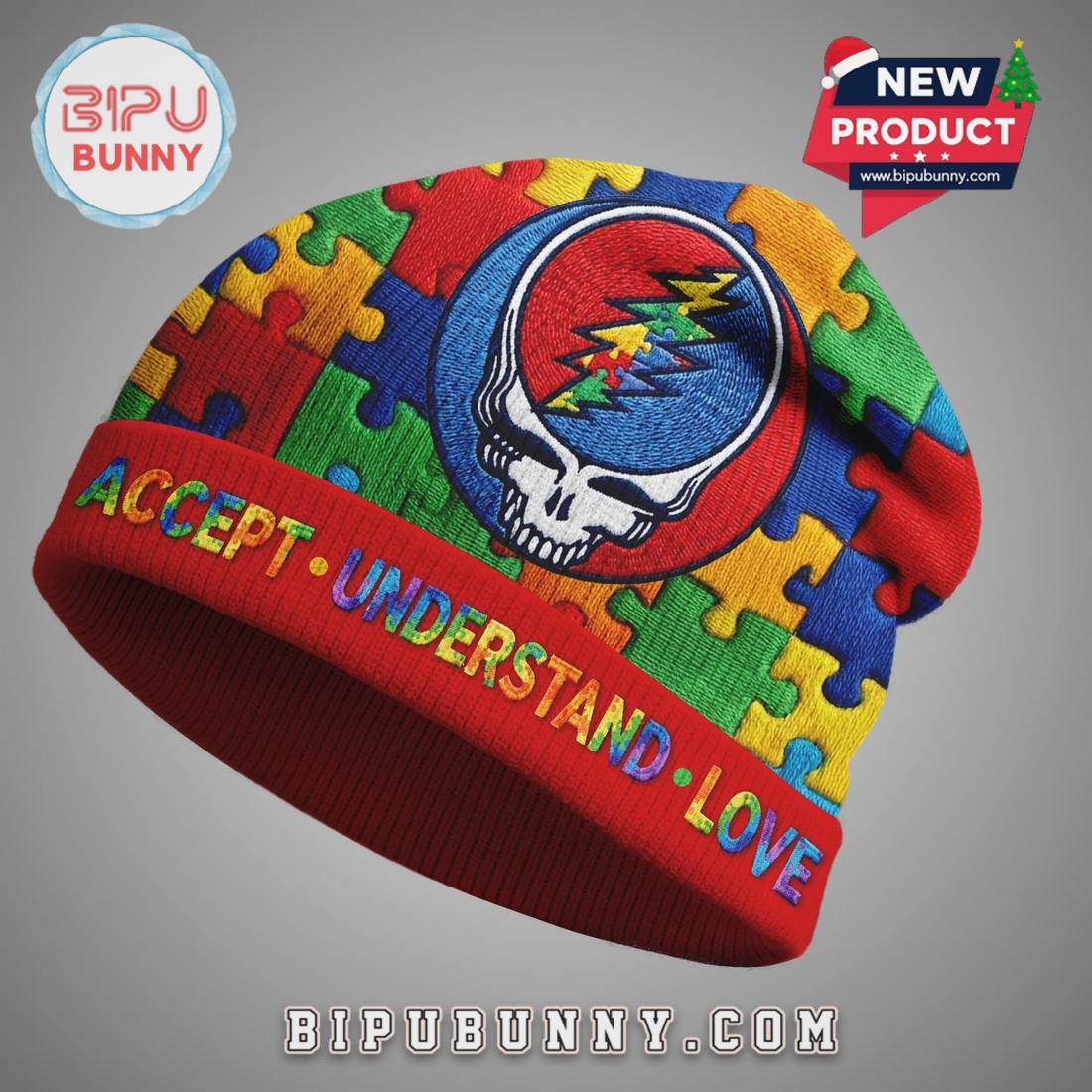Grateful Dead Autism Awareness Beanie Hat Grateful Dead Autism Awareness Beanie Hat