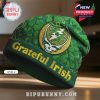 Grateful Irish beanie featuring Stealie with a Leprechaun hat and shamrock, plus many clovers!