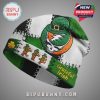 Beanie with Grateful Dead-themed Irish graphics: skull wearing a leprechaun hat, dancing bears holding beers, and 'Grateful Irish' text.!