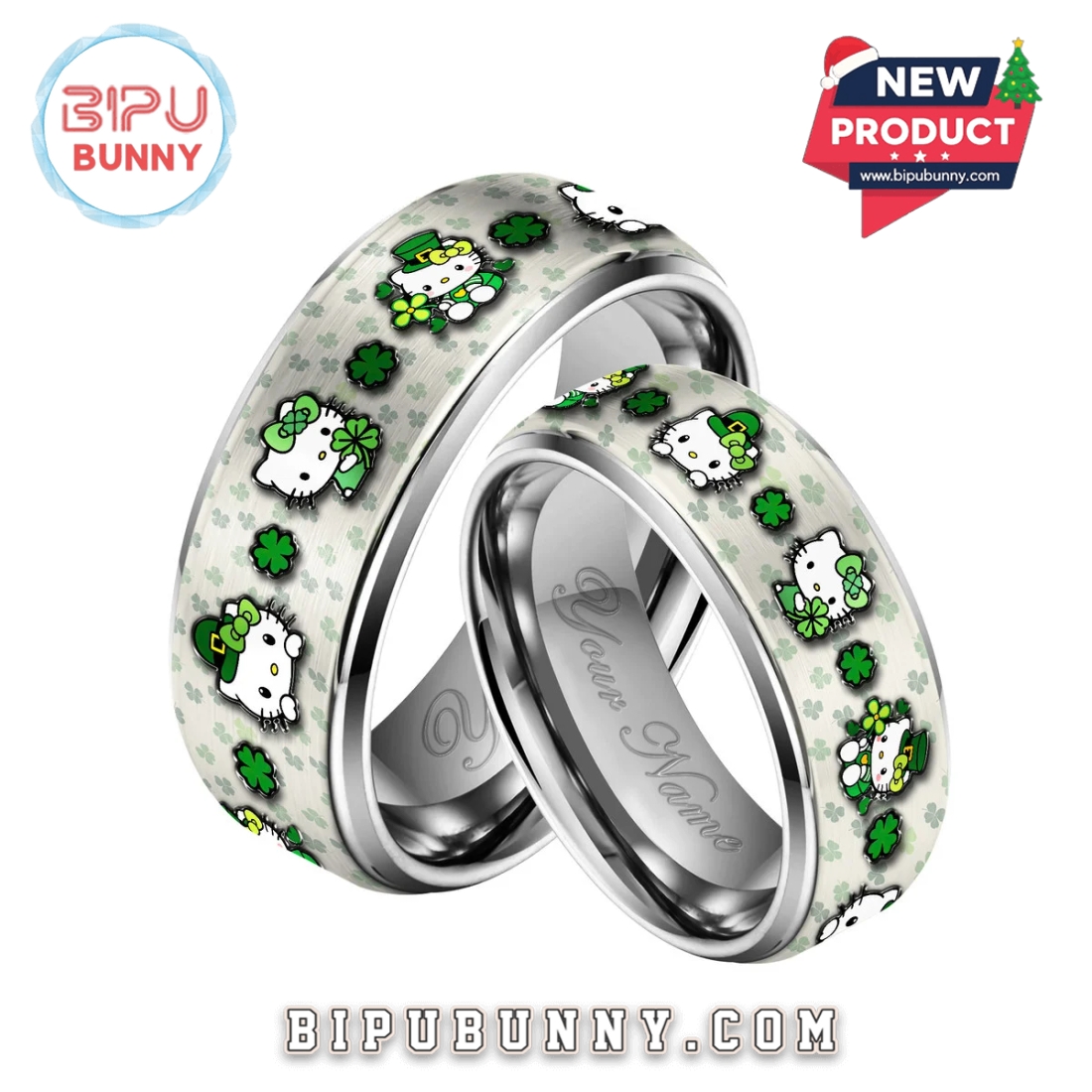 Hello Kitty St. Patrick’s Day Silver Tungsten Ring Hello Kitty St. Patrick’s Day Silver Tungsten Ring