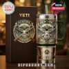 Hunter green 40oz YETI tumbler, perfect for hunting trips or everyday use. Durable, insulated, and keeps drinks hot or cold.