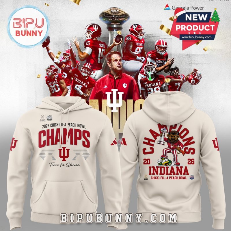 Indiana Hoosiers 2025 Peach Bowl Cream Hoodie