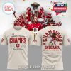 Indiana Hoosiers 2026 Peach Bowl Champs t-shirt front and back with players and mascot