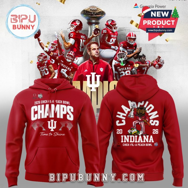 Indiana Hoosiers 2025 Peach Bowl Red Hoodie