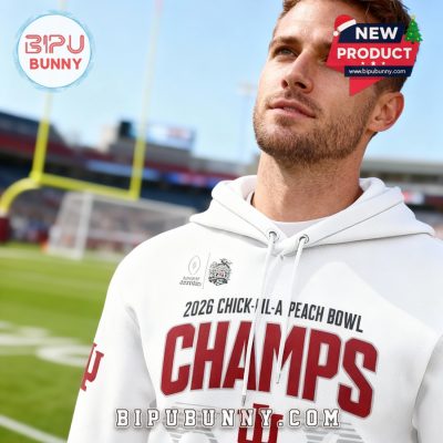 Indiana Hoosiers 2025 Peach Bowl White Hoodie