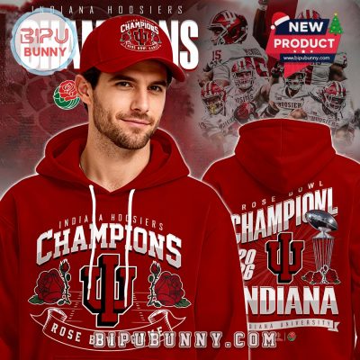Indiana Hoosiers 2026 Rose Bowl Champions Red Hoodie And Pants Indiana Hoosiers 2026 Rose Bowl Champions Red Hoodie And Pants