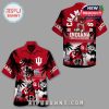 3D mockup of Indiana Hoosiers 2026 Hawaiian shirt with bold championship graphics and palm tree artwork.