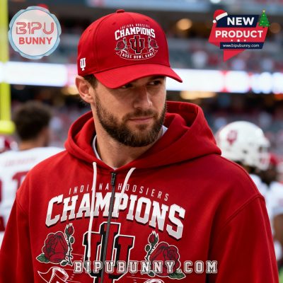Indiana Hoosiers Rose Bowl Champions Red Hoodie 2026 Indiana Hoosiers Rose Bowl Champions Red Hoodie 2026