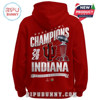 Indiana Hoosiers Rose Bowl Champions Red Hoodie 2026