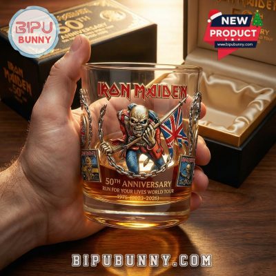 Iron Maiden 50th Anniversary Whiskey Glass