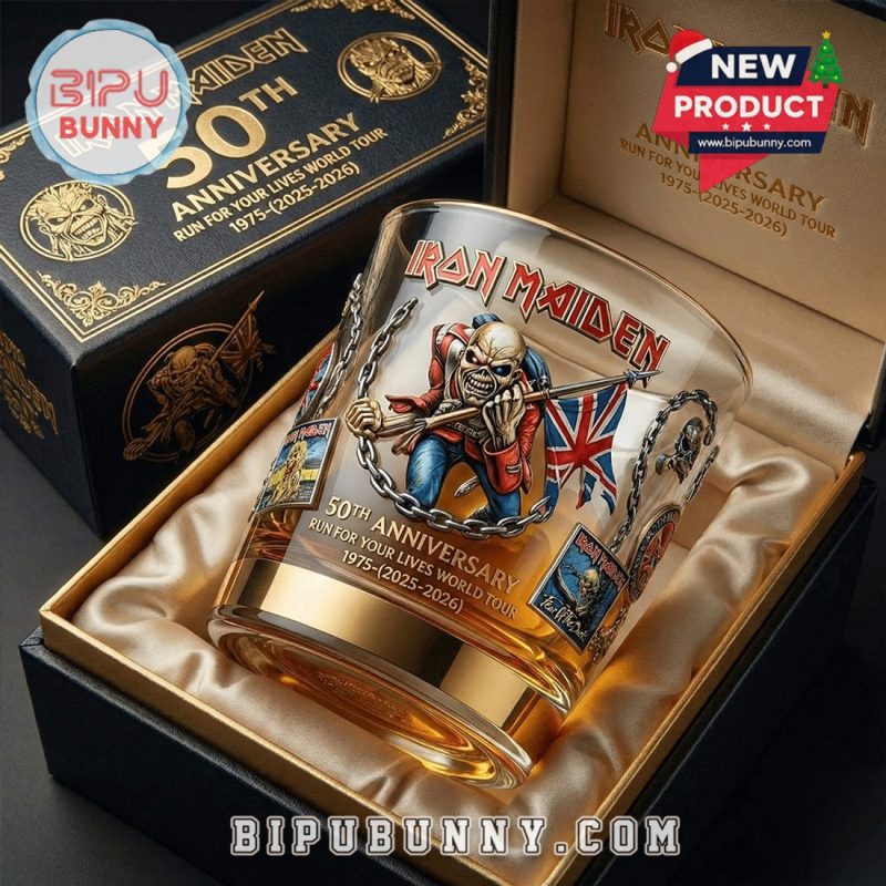 Iron Maiden 50th Anniversary Whiskey Glass