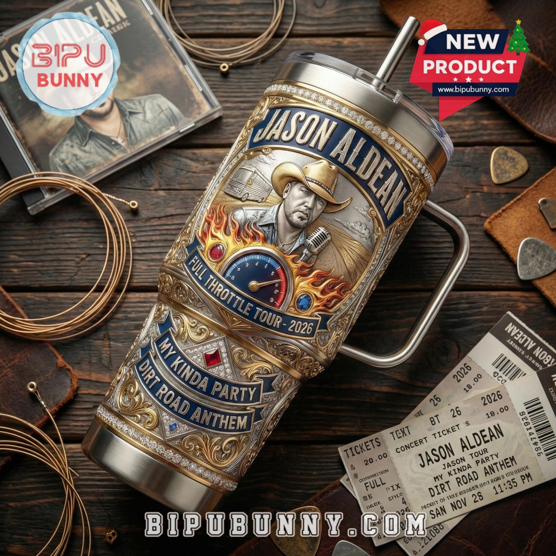 Jason Aldean 40oz Tumbler With Handle Jason Aldean 40oz Tumbler With Handle