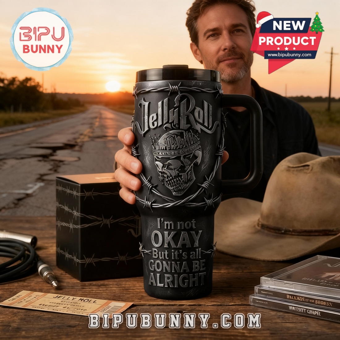 Jelly Roll 40oz Tumbler With Handle Jelly Roll 40oz Tumbler With Handle