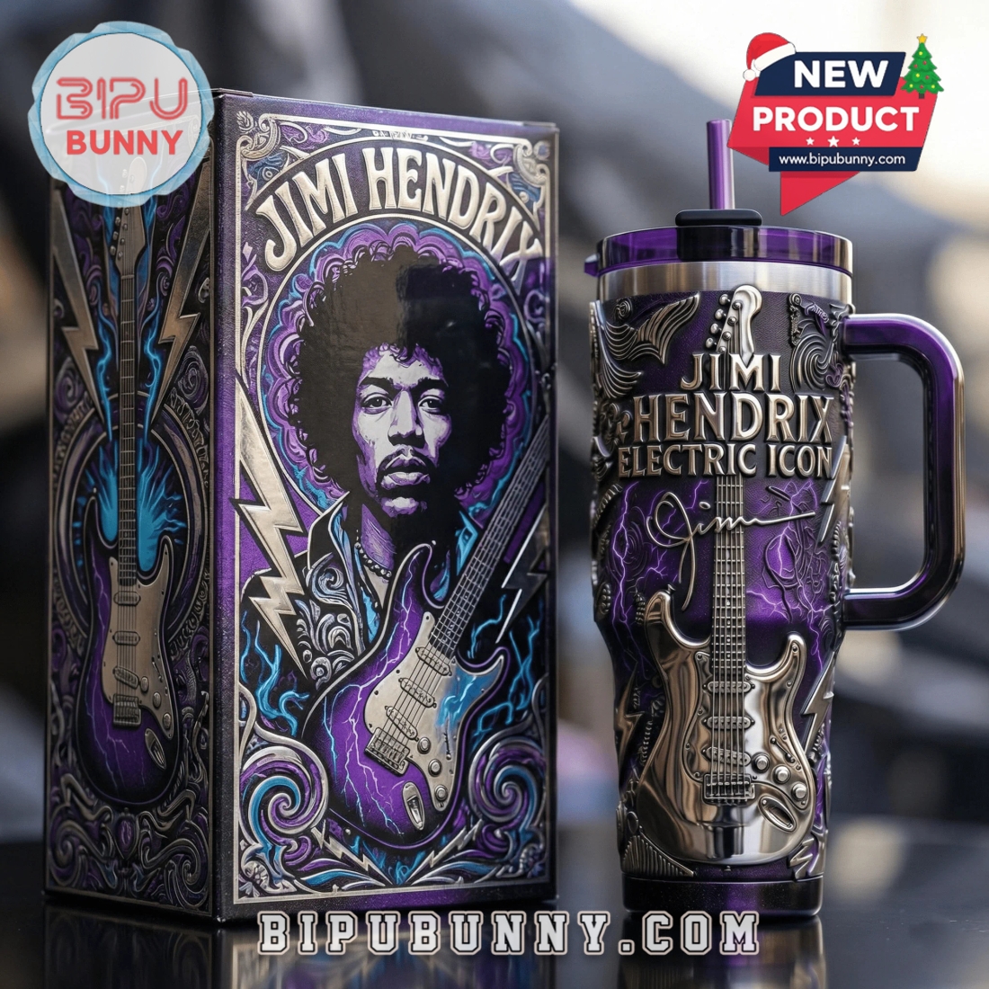 Jimi Hendrix 40oz Tumbler With Handle Jimi Hendrix 40oz Tumbler With Handle