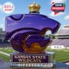 Kansas State Wildcats purple glass bottle with crown stopper displayed in stadium!