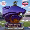 Kansas State Wildcats purple glass wildcat bottle with horse rider stopper in stadium background!