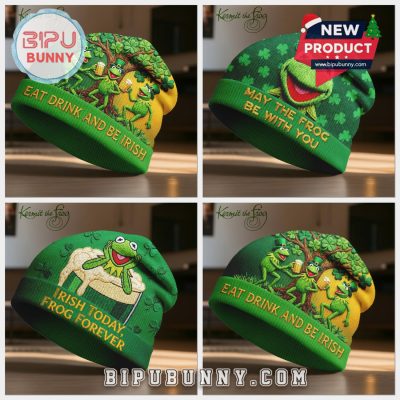 Kermit the Frog St Patricks Day Beanie Hat