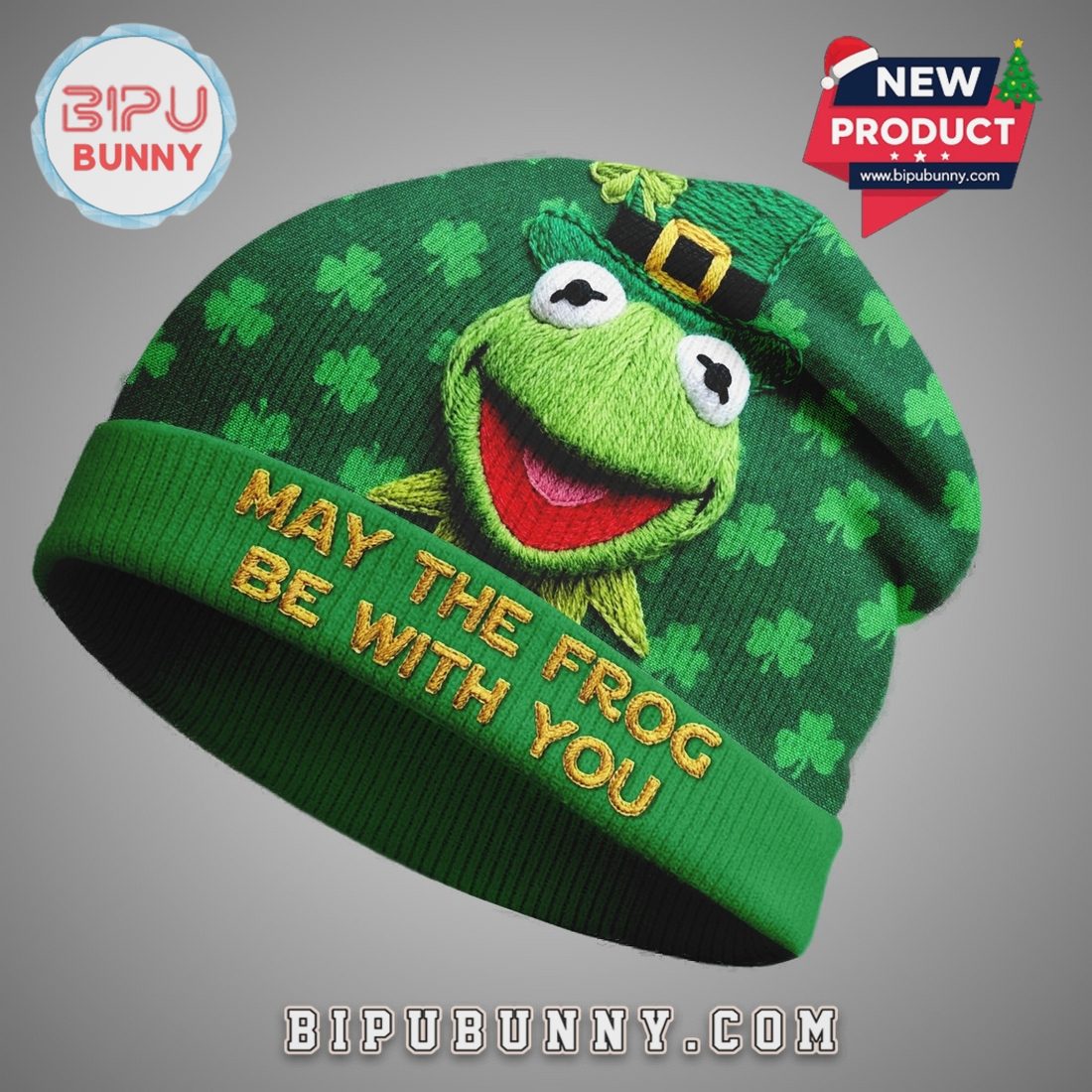 Kermit the Frog St Patricks Day Beanie Hat Kermit the Frog St Patricks Day Beanie Hat