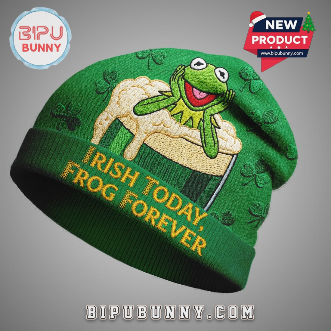 Kermit the Frog St Patricks Day Beanie Hat Kermit the Frog St Patricks Day Beanie Hat