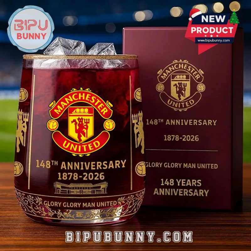 Manchester United 148th Anniversary Whiskey Glass