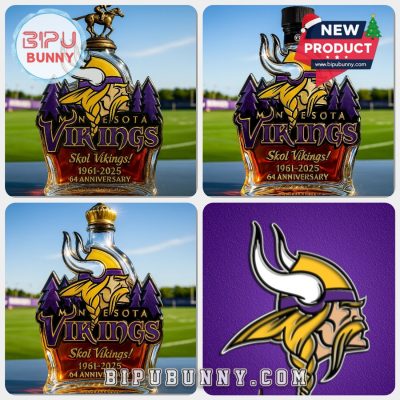 Minnesota Vikings 64nd Anniversary Whisky Bottle