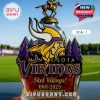 Minnesota Vikings Limited Edition Whiskey Bottle in Style 1 with a golden crown, celebrating the 64th anniversary, with the Viking logo and stadium backdrop.