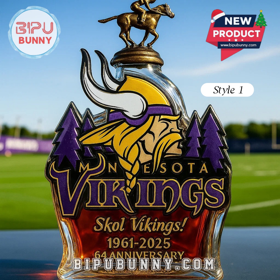 Minnesota Vikings 64nd Anniversary Whisky Bottle Minnesota Vikings 64nd Anniversary Whisky Bottle
