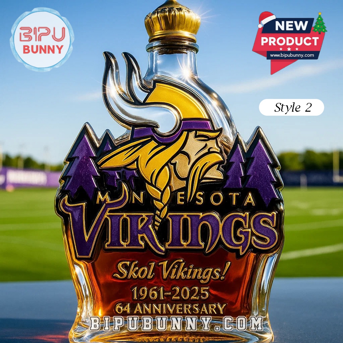 Minnesota Vikings 64nd Anniversary Whisky Bottle Minnesota Vikings 64nd Anniversary Whisky Bottle