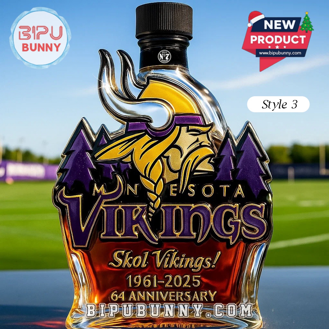 Minnesota Vikings 64nd Anniversary Whisky Bottle Minnesota Vikings 64nd Anniversary Whisky Bottle