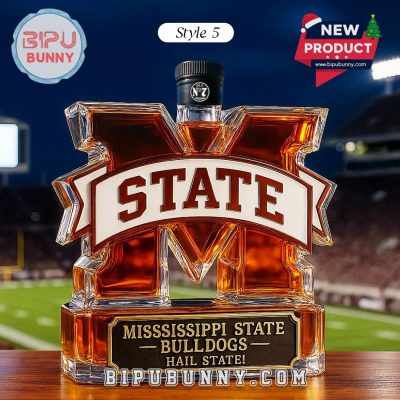 Mississippi State University Bulldogs Whiskey Bottle