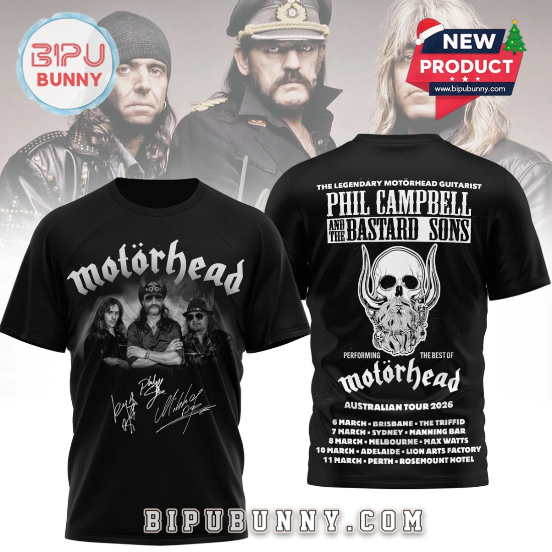 Motorhead Australian Tour 2026 Signatures Shirt Motorhead Australian Tour 2026 Signatures Shirt