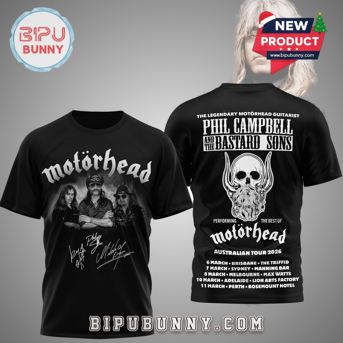 Motorhead Australian Tour 2026 Signatures Shirt Motorhead Australian Tour 2026 Signatures Shirt