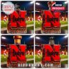 Nebraska Huskers whiskey bottle collection with red letter design in stadium setting!