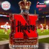 Nebraska Huskers whiskey bottle held by a fan inside football stadium!