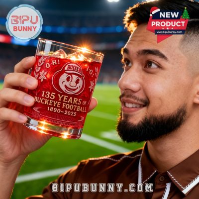 Ohio State Buckeyes 135th Anniversary Whiskey Glass