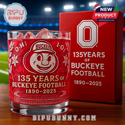 Ohio State Buckeyes 135th Anniversary Whiskey Glass