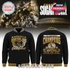 Full front and back product display of the Ole Miss 2026 Sugar Bowl Champions varsity jacket with helmet logo, trophy graphics, and bold lettering!