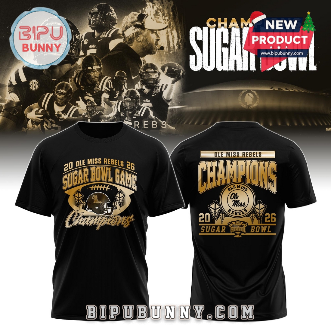 Ole Miss Allstate Sugar Bowl Champions Black Hoodie 2026 Ole Miss Allstate Sugar Bowl Champions Black Hoodie 2026