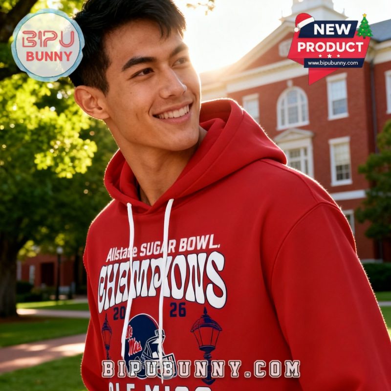 Ole Miss Rebels 2026 Sugar Bowl Champions Red Hoodie And Pants Ole Miss Rebels 2026 Sugar Bowl Champions Red Hoodie And Pants