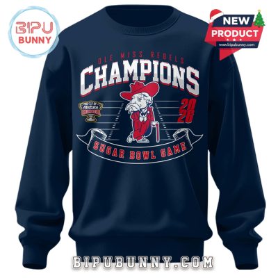 Ole Miss Rebels Sugar Bowl Champions Navy Hoodie 2026