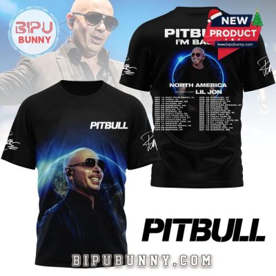 Pitbull I’m Back 2026 North America Black 3D Shirt