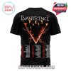 Black t-shirt featuring the band Evanescence with tour dates and locations on the back.!