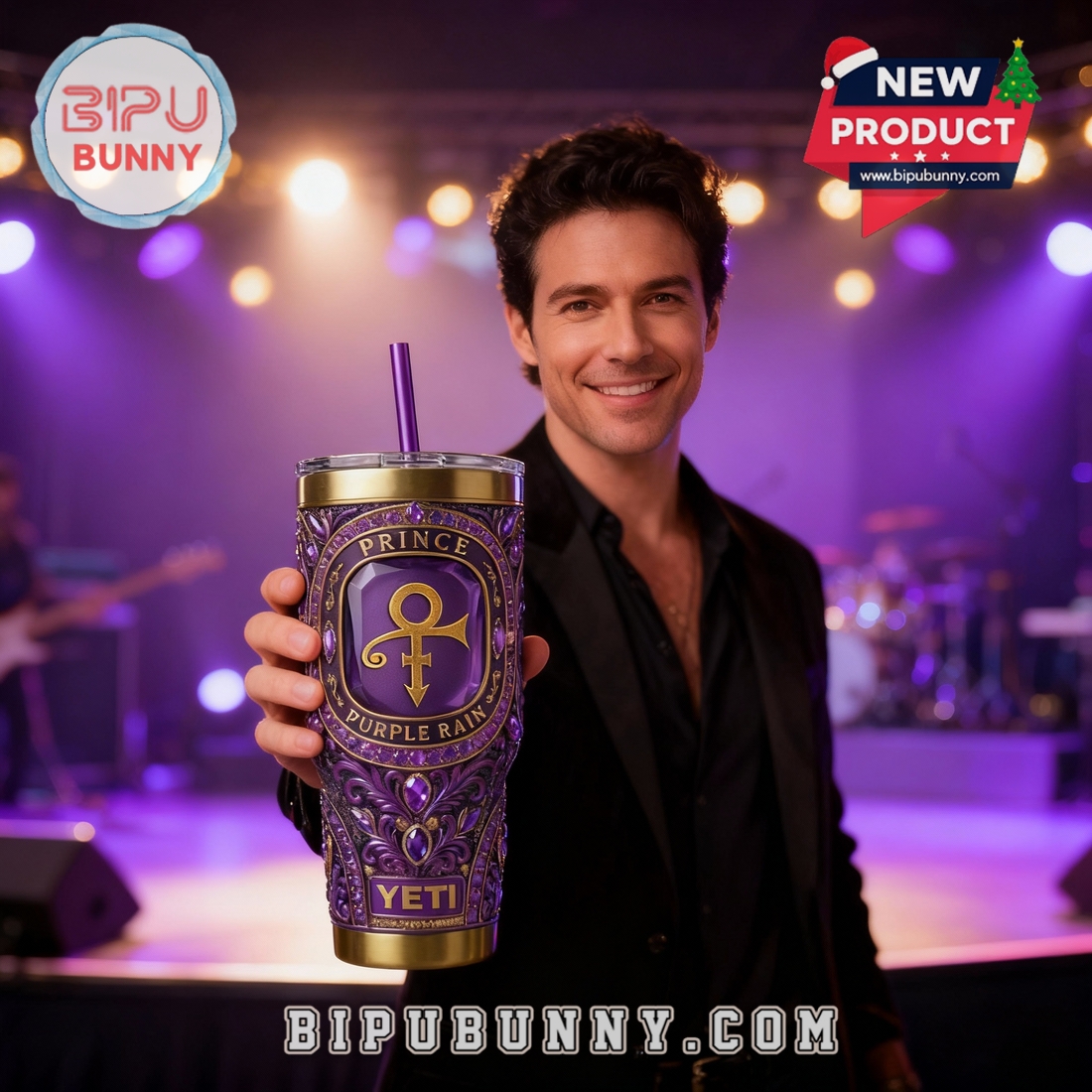 Prince Purple Rain 40oz Tumbler With Handle Prince Purple Rain 40oz Tumbler With Handle
