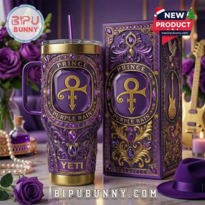 Prince Purple Rain 40oz Tumbler With Handle
